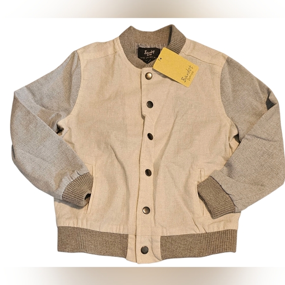 Bardot Junior Jacket Orlando Varsity Jacket White Blue Gray Unisex Kid's Size 4T - Picture 1 of 13